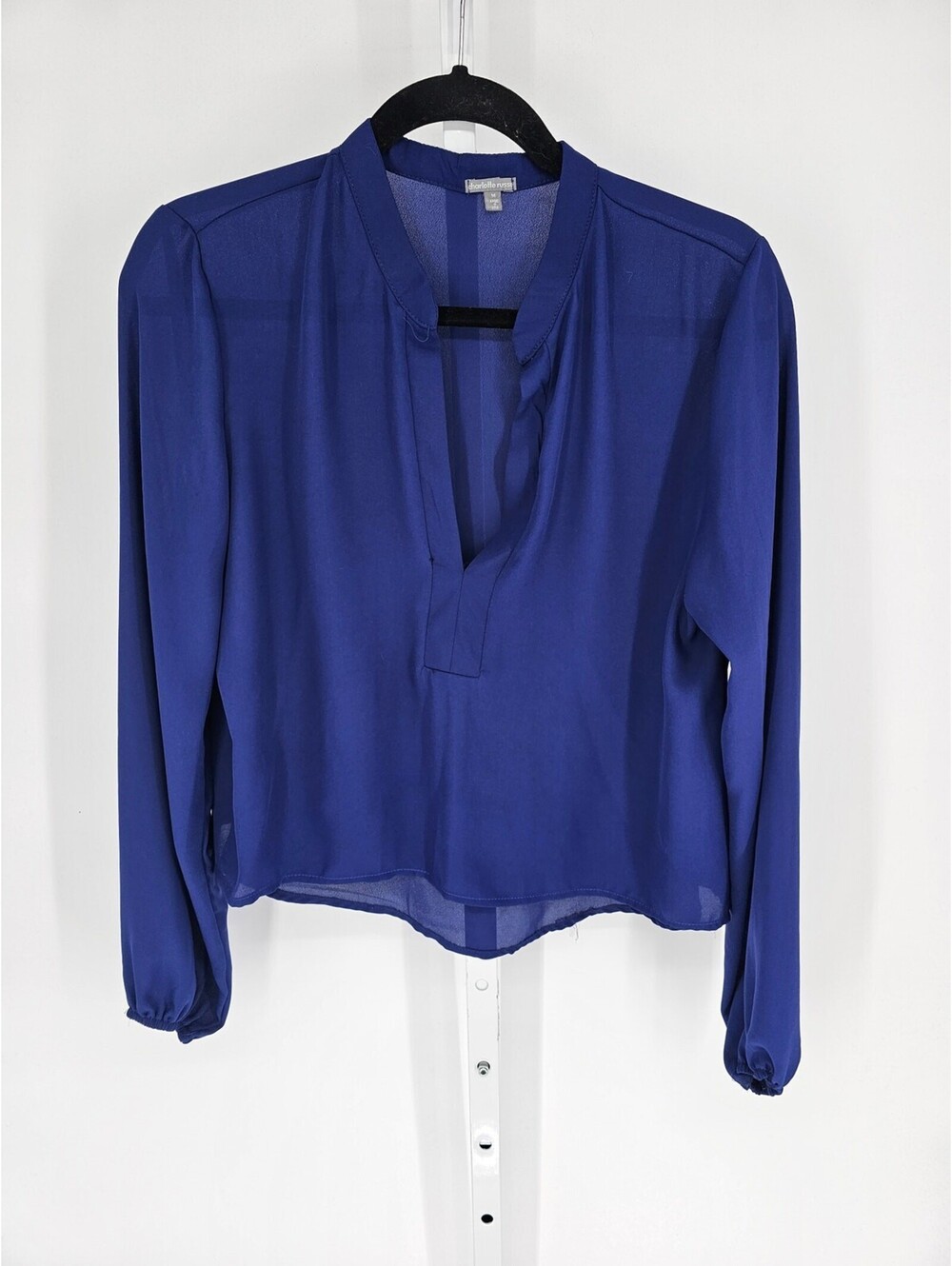 Charlotte Russe Womens Sz M Long Sleeve Loose Fit Blouse Royal Blue